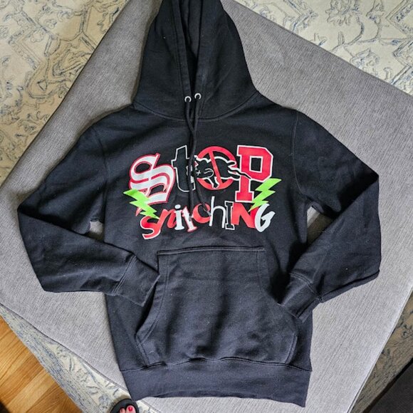 SHHH Men's Black Stop Snitching Pullover Hoodie & Joggers Trousers Size Small - Picture 4 of 12